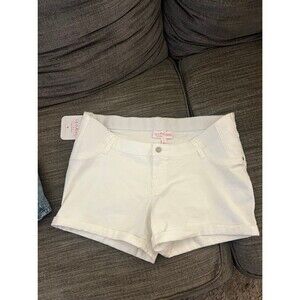 Ingrid & Isabel White Maternity Jean Shorts